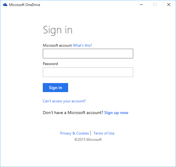Microsoft account for OneDrive