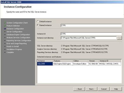 New SQL Server 2008 Named Instance Configuration