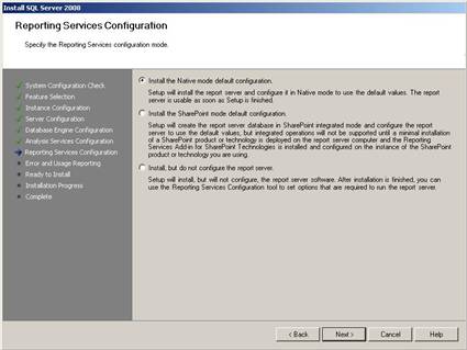 Reporting Services Configuration Mode