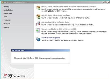 Installing MS SQL Server 2008