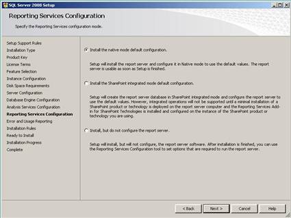 SQL2008 Reporting Services Configuration