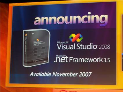Announcing Visual Studio 2008 and .Net Framework 3.5