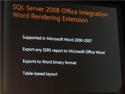 SQL Server 2008 Reporting Services Word Rendering Extension