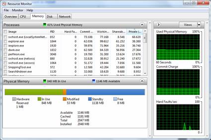Windows 7 RC Resource Monitor