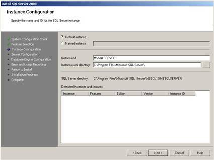 SQL Server 2008 Instance Configuration