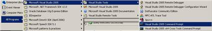 Visual Studio 2005 Command Prompt Menu Shortcut