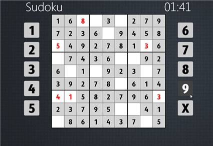 Windows 8 Screenshots from Sudoku Game