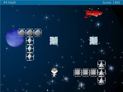 Zero Gravity Windows 8 Game level 4 Hoth Planet