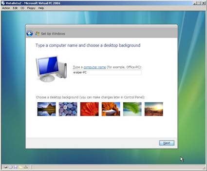 Computer Name and Desktop Background