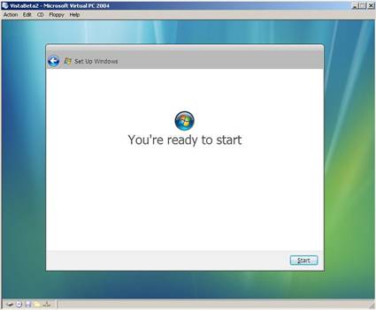 Ready To Start to Windows Vista Beta 2