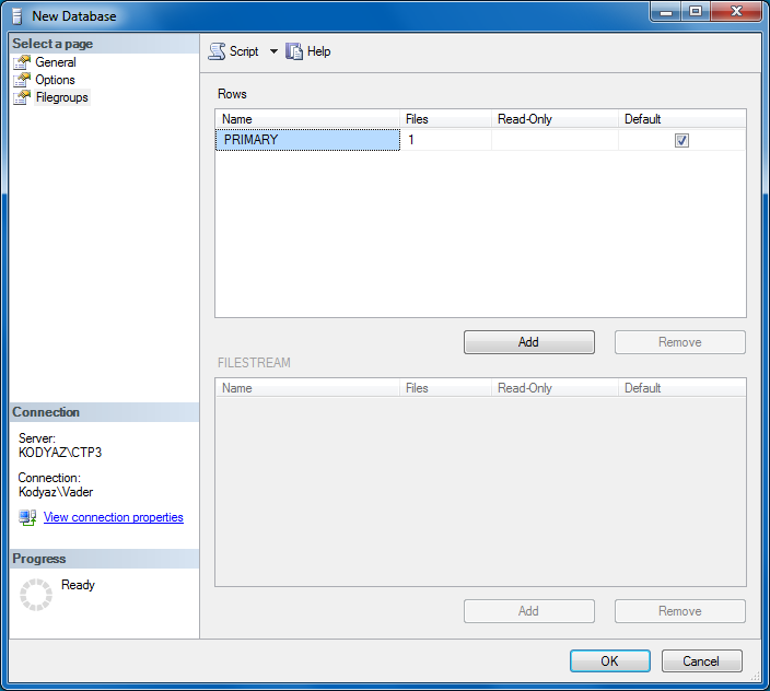 SQL Server database filegroups