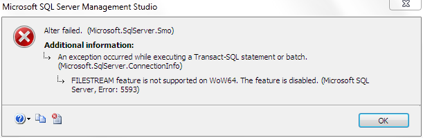 FileStream feature is not supported on WoW64