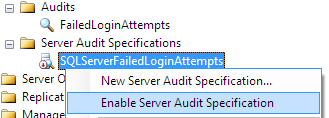 Enable failed_login_group Audit Specification