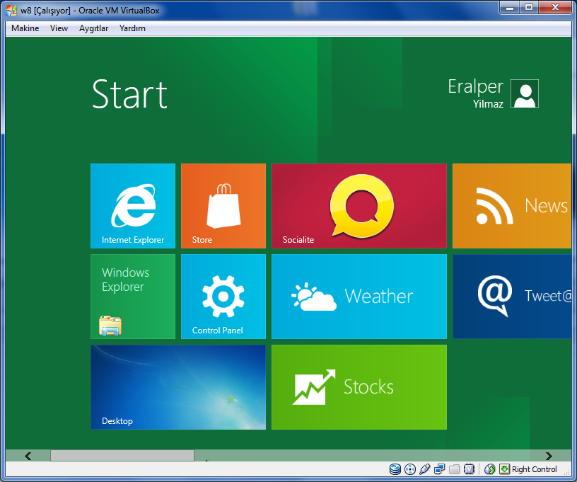 Windows 8 start screen screenshot