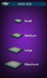 Triangula game grid size with 4 options