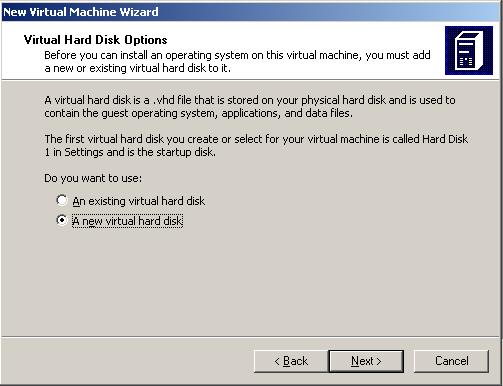 Virtual Hard Disk Options