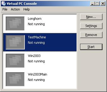 Virtual PC Console