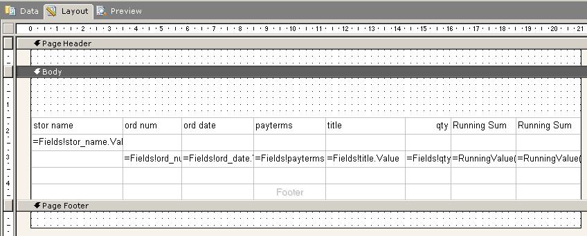 SQL Server Reporting Services Layout