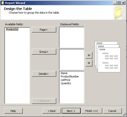 reporting services report table
