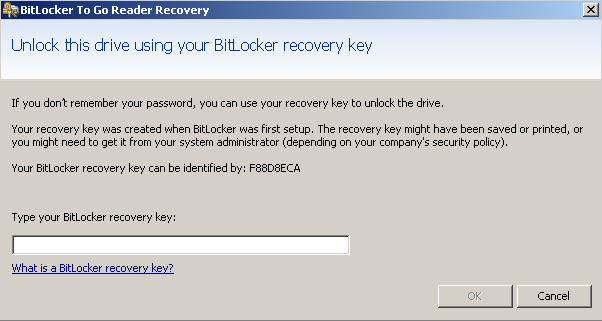 how do i use my bitlocker recovery key windows 10