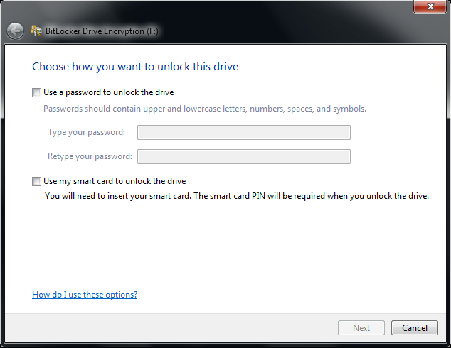 Windows 7 BitLocker Password