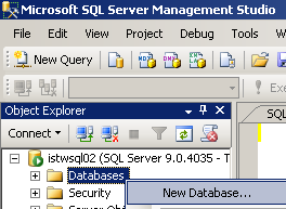 ssms create database