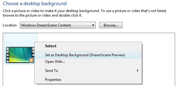 windows ultimate dreamscene content