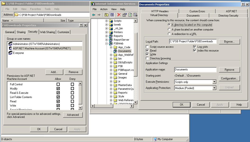 file upload security configurations of an upload folder for a web application