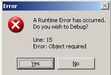 Javascript Runtime Error