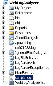 Solution Explorer for Web Log Analyzer