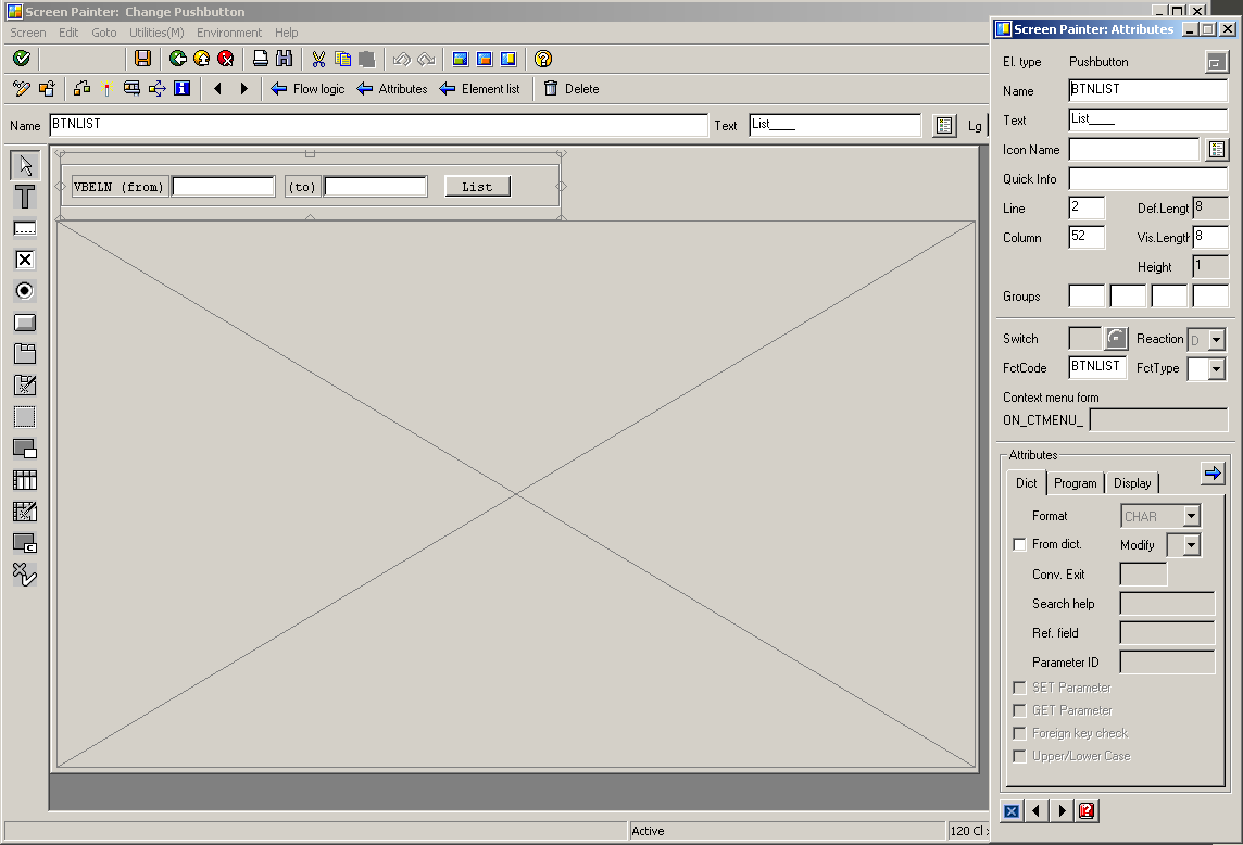 SAP ABAP screen painter screen for ABAP alv grid sample