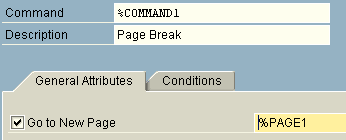 SAP Smartforms Command element Page Break by Go to New Page