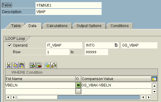 SAP Smartforms Table element configuration