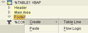 SAP Smartforms Table element create Table Line