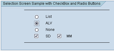 SAP Selection Screen with checkbox