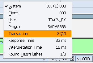 sap status bar tab list button