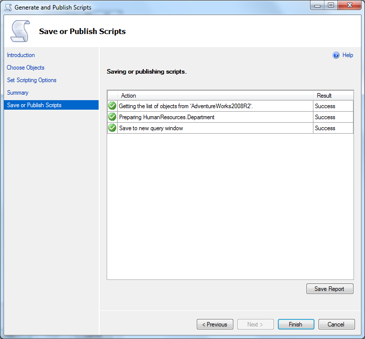 generate database table data script on SQL Server 2012