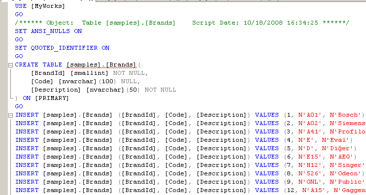 scripting table date