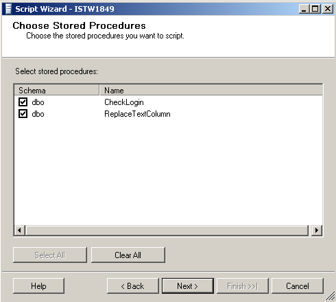 Script all stored procedures