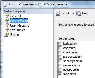 sysadmin Server Roles