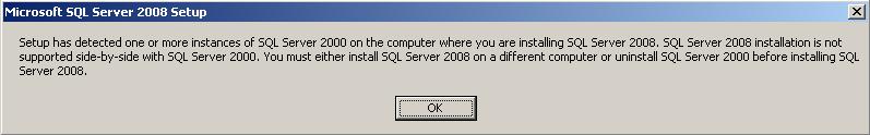 SQL Server 2008 Setup error