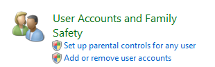 User Accounts Control Panel