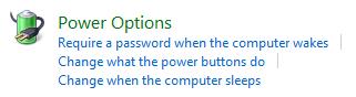 Windows Vista Power Options