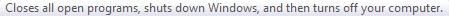 startmenu button tooltip for shutdown