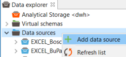 add new data source on Data Virtuality Studio