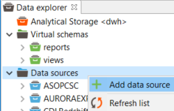 add new data source on Data Virtuality Studio