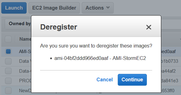 deregister Amazon EC2 AMI Image