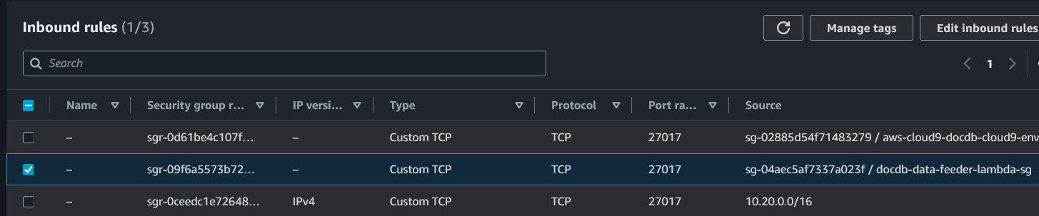 AWS Security Group inbound rule