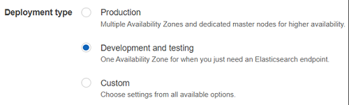 Amazon Elasticsearch deployment type