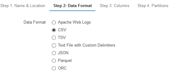 Amazon S3 data file formats for Athena database tables
